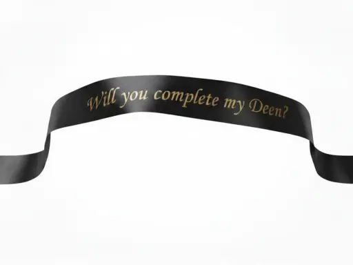 [A-018489] Bedrukt lint Zwart met Gouden opdruk 45 mm 50 cm