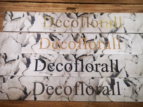 [A-022623] Bedrukt lint Greenleaf Populus Alba met Mat Gouden opdruk 70 mm 80 cm