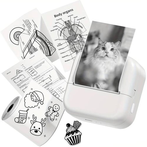 [A-025917] Mini Fotoprinter zwartWit Labelprinter Labelmaker Wit Zwart Phomemo M02X incl software / st 