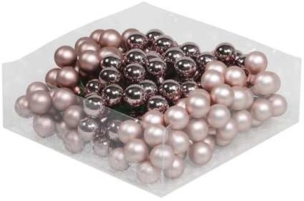 [A-019224] Balletjes op draad Smokey Rose combi 2 cm doos 144 stuks