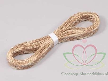 [A-011382] Jute band Naturel gemeleerd donkerder 350 cm