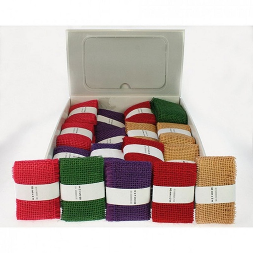 [A-014620] Jute band breed dik 133 Paars 200 cm