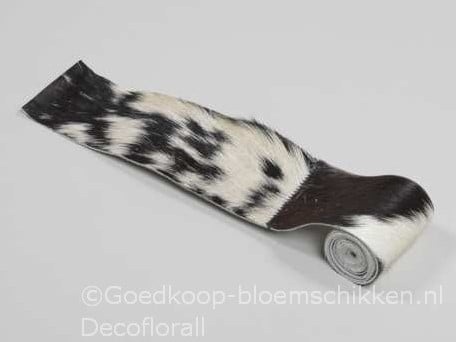 [A-016194] Kunstvel bontje Geit Zwart/Wit 7 cm rol 1 meter