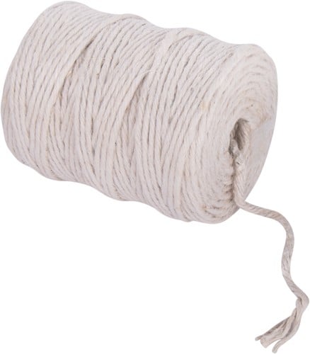 [A-019621] Jute dik 6 draads grote klos Wit macrame koord 6 mm rol 120 meter