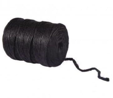 [A-022106] Jute dik 6 draads grote klos Zwart macrame koord 6 mm rol 120 meter