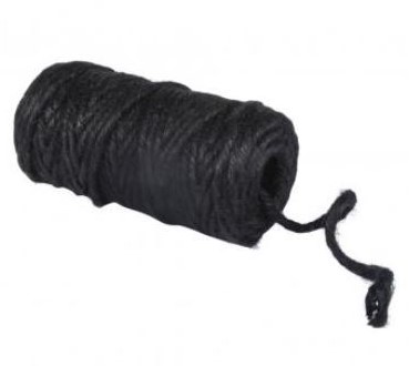 [A-022107] Jute dik 6 draads Zwart 6 mm rol 35 meter