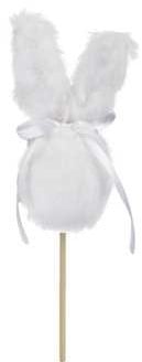 [A-023986] Bijsteker Konijn fabric Wit 12 cm +50 cm stok pak 8 stuks