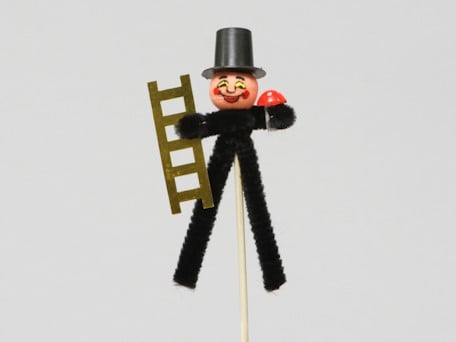[A-024865] Schoorsteenvegertjes Sinterklaasdeco 8 cm pak 3 stuks