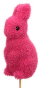 [A-025340] Bijsteker Konijn haasje Pink 11 cm op stok 30 cm pak 4 stuks