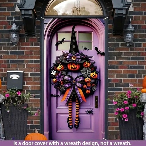 [A-027100] Deurcover Halloween polyester 90x180 cm per stuk