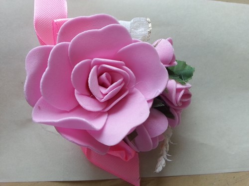 [A-008731] Polscorsage Lila Pink Roze bandje van elastisch Kant klaar