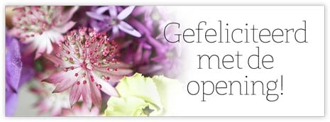 [A-012502] Bloemenkaartje Gefeliciteerd met de opening! kaartje voor bloemstukken en boeketten