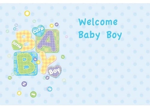 [A-019720] Bloemenkaartjes Baby Boy- Welcome pakje 50 Wenskaarten