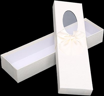 [A-019584] Bloemendoos Crème Rose Box met venster en strik cadeau doos voor rozenboeket 36 cm
