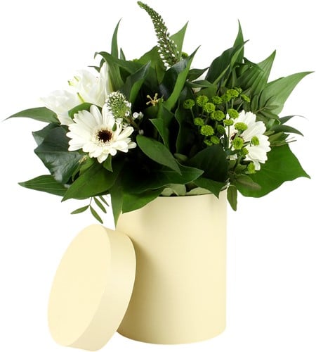 [A-022990] Bloemendoos Geel hoedendoos karton excl. decoratie Ø13xH17 cm