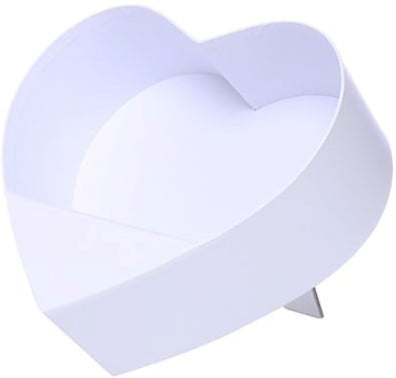 [A-025750] Bloemendoos Wit hartvorm karton standaard staand open flowerbox cadeau doos 24.5 cm