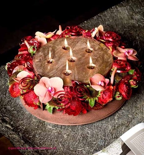[A-003411] Designring urnenring steekschuimvorm oase voor verse bloemen 37 cm