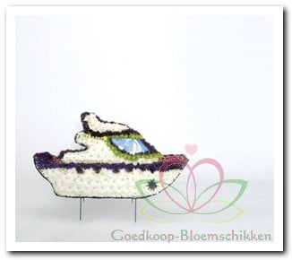 [A-008596] Speedboot steekschuimvorm oase voor verse bloemen