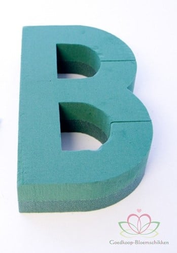 [A-010270] Letter B 30 x 20 cm steekschuimvorm oase voor verse bloemen