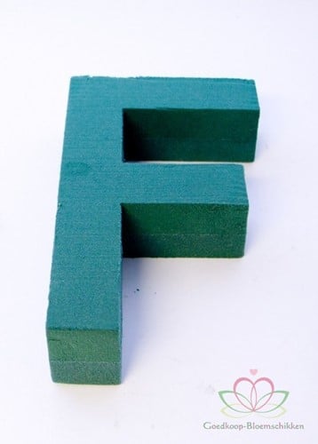 [A-010274] Letter F 30 x 20 cm steekschuimvorm oase voor verse bloemen