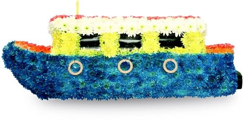[A-010983] Motorjacht Narrow Boat steekschuimvorm oase voor verse bloemen