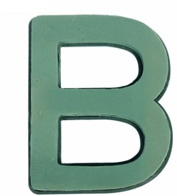 [A-019667] Letter B 30 x 20 cm Premier met Plastic bodem steekschuimvorm oase voor verse bloemen past NIET op frame B-keus
