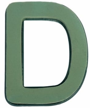 [A-019669] Letter D 30 x 20 cm Premier met Plastic bodem steekschuimvorm oase voor verse bloemen past NIET op frame