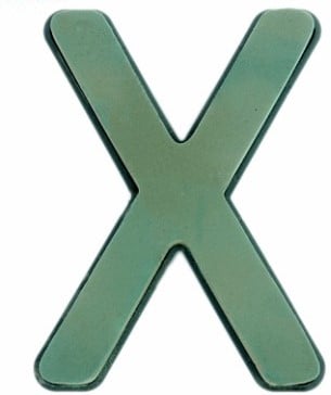 [A-019687] Letter X 30 x 20 cm Premier met Plastic bodem steekschuimvorm oase voor verse bloemen past NIET op frame B-keus