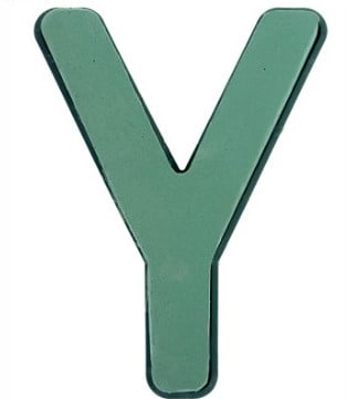 [A-019688] Letter Y 30 x 20 cm Premier met Plastic bodem steekschuimvorm oase voor verse bloemen past NIET op frame B-keus