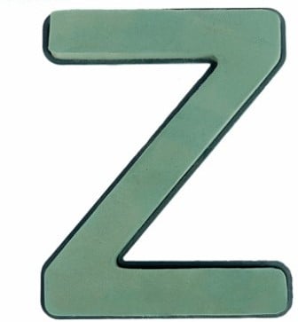 [A-019689] Letter Z 30 x 20 cm Premier met Plastic bodem steekschuimvorm oase voor verse bloemen past NIET op frame B-keus