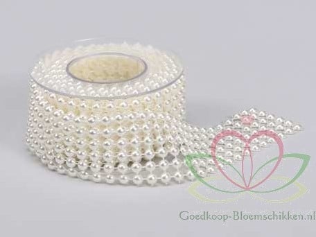 [A-011742] Parelmoer guirlande Creme 4 cm breed 1,80 m per stuk