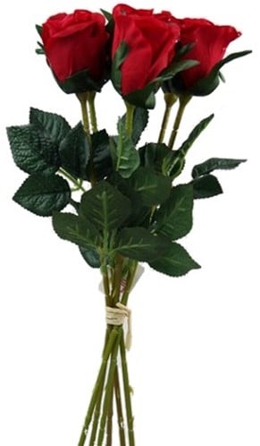[A-017416] Rozen zijden Rood 50 cm bundel 6 stuks