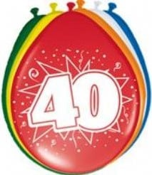 [A-006961] Ballon 40 jaar 30 cm 8 stuks
