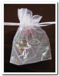 [A-004228] Cadeauzakje giftbag Organza Butterfly White Zilver 7x9 cm