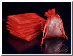 [A-005371] Cadeauzakje giftbag Organza Rood 9x13 cm