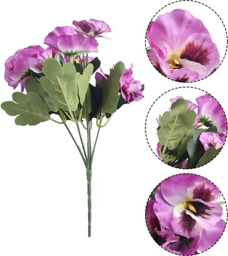 [A-027424] Kunst Viooltjes vioolen Zijden Pansy Purper pick 30cm