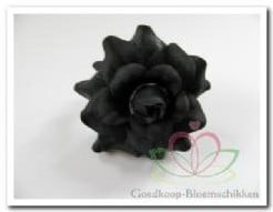 [A-005541] Zijden Roos Zwart ca. 4 cm per stuk