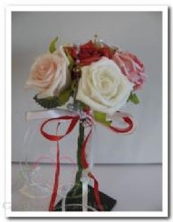 [A-007110] Bruidsmeisjesboeketje Rosetinten BMB4 