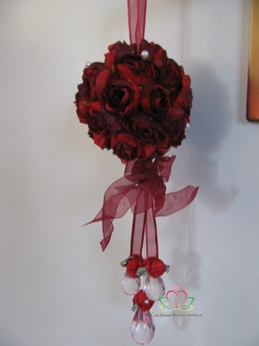 [A-008813] Bloemenbal Pomander RoseBall Bruidsmeisje Rood