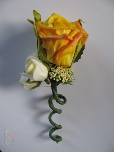 [A-009412] Corsage Roos Geel Comb CPR134 Maatwerk