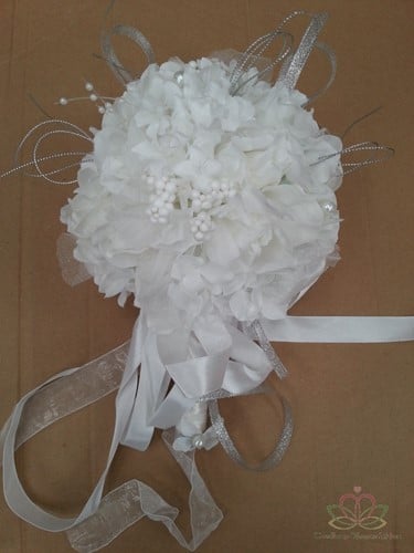 [A-010072] Bruidsboeket Zijdenrozen Luxe Wit New Style