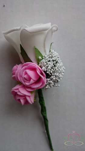 [A-011119] Corsage Roos SpierWit+Pink CPR144 Maatwerk