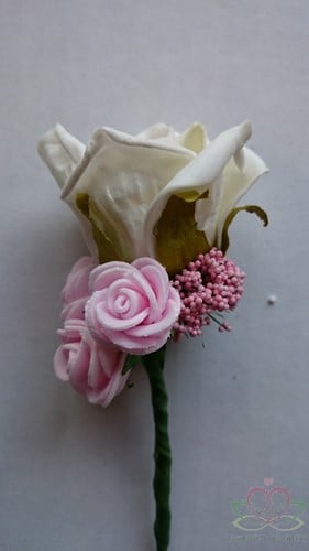 [A-011121] Corsage Roos CremeWit+Roze-RozeCPR147 Maatwerk