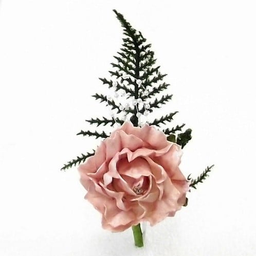 [A-013739] Corsage Pearlized Carn Antique Roze 