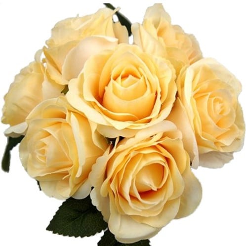 [A-015548] Zijden Roos Champagne Large Open Bush Grote bloem