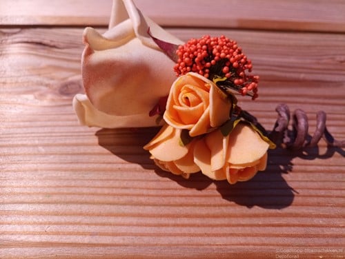 [A-015863] Corsage Roos Autumn CPA 863 Cava Oker Orange Maatwerk