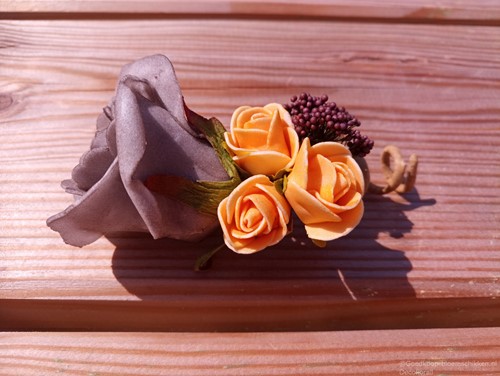 [A-015868] Corsage Roos Autumn CPA 868 Grijs Oker bordeaux Maatwerk