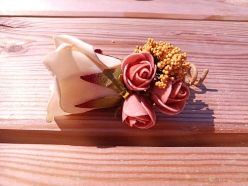 [A-015871] Corsage Roos Autumn CPA 871 Cava Oker Maatwerk