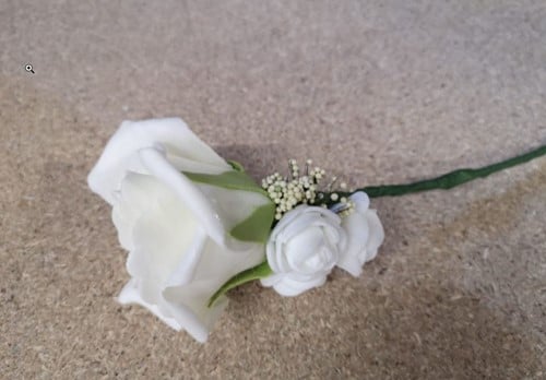 [A-022394] Corsage Roos CremeWit CPR394 Maatwerk