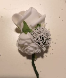 [A-022395] Corsage Roos Wit CPR182 -B Maatwerk